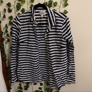 Light weight stripe button down shirt
